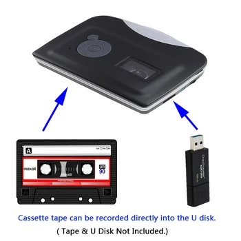 Prenosné Kazetový Prehrávač Páska na MP3 Converter Záznamník Audio Prehrávač Konvertovanie Kazety Na USB Flash Disk S Slúchadlo