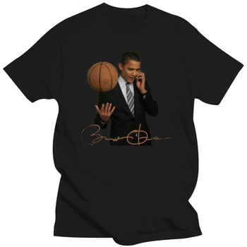 Prezident Barack Obama Hrať Basketbal A Na Telefóne Áno T-Shirt Priedušná Topy Tee Tričko