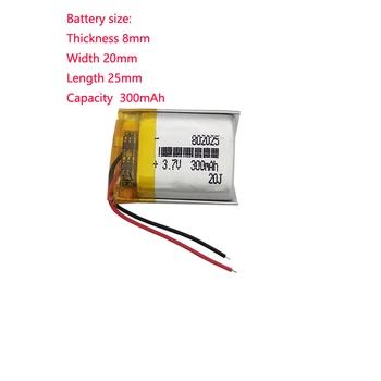 Prispôsobenie Hlboké Cyklus Lítium-Polymérová Batéria 802025 3,7 v 300mah Lipo Pre Masáž Tváre Detí Smart Polohy