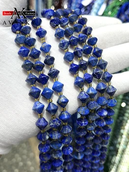 Prírodný Kameň Lapis Lazuli Kolo Crystal Pyramídy Korálky Tvárou Voľné Rozpera Pre Šperky, Takže DIY Náhrdelník Náramok 15