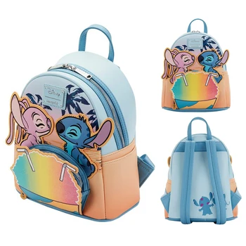 Pu Kožené Disney Kreslené Datovania Steh Batoh Anime Lilo & Stitch Voľný čas, Školský batoh Deti Darček Ženy Carry-on Taška