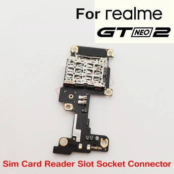 Pôvodná Sim Čítačka, Prehrávač Kartu Zásuvky Držiteľ Zásobník rade Na Realme GT Neo 2 Neo2 5G RMX3370 Telefón Flex Kábel
