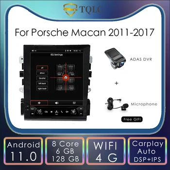 Qualcomm Pre Porsche Macan 2011 -2017 Tesla Štýl Android11 128G Auto Multimediálny Prehrávač GPS Navi Rádio Vedúci Jednotky
