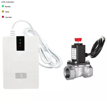 Samostatný Horľavý Zemný Plyn Senzor EÚ Plug Metán CH4 Horľavých Plynov Detektor Požiaru s Elektronickými Elektromagnetický Ventil