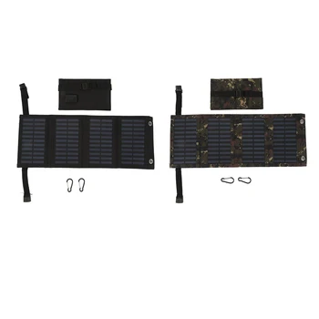 Skladací Solárny Panel k životnému Prostrediu, Vysoká Účinnosť Solárneho Panelu 5.5 V IP65 Vodeodolný 20W Monokryštalické s USB Portom