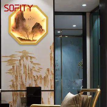 SOFITY Vnútorné Steny Obrázok amp LED Moderné Tvorivé krajinomaľbou Sconce Svetlo pre Obývacia Izba, Spálňa Decor
