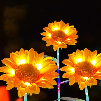 Solárne Záhradné Osvetlenie, Vonkajšie Slnečnice Svetlo chryzantéma LED Trávnik Lampa Dvore je Záhradné Dekorácie Vonkajšie Krajiny Osvetlenie