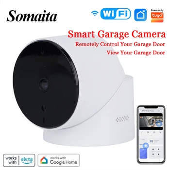 Somaita Tuya Garážové Brány Otvárač Fotoaparátu Smart Bezdrôtové Diaľkové Ovládanie Senzor Nočné Videnie Monitor Pracovať S Alexa Domovská Stránka Google