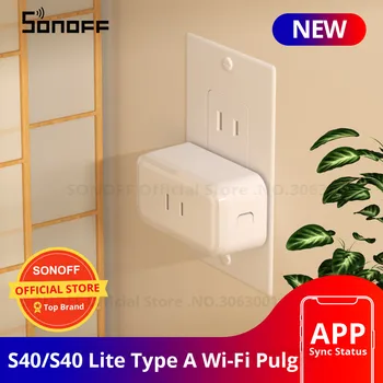 SONOFF S40/ S40 Lite Typ Wifi, Smart Plug Zásuvky Bezdrôtové Diaľkové Ovládanie Práce s Alexa Domovská stránka Google Voice , Pre eWeLink APP