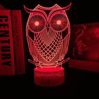 Sova Zvierat Série 3D Nočné Svetlo LED Akryl Tabuľka Svetlo pre vnútorné Miestnosti Atmosféru Dekor Nočné Svetlo Dieťa Narodeniny Darček Lampa