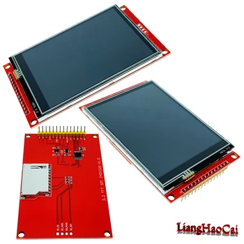 SPI modul 14 pin 3.2 palcový 18P ILI9341 TFT LCD farebný displej 4 drôtu Sériový port, 320x240, No touch panel adaptér PCB dosky