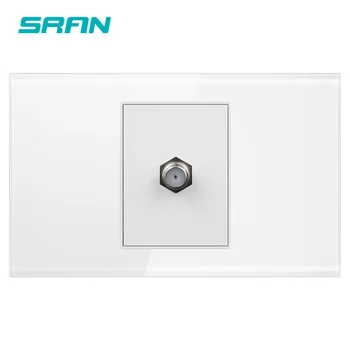 SRAN SATV zásuvky snímač,s white pearl krištáľové sklo panel 118mm*72 mm satelitná TV rozhranie zásuvka
