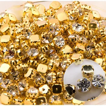 SS12-SS45 perferable Qulity Gold Base Šiť Na kameň, Sklo, Krištáľovo Šplhať Kamienkami Diamond Kamene Pre KUTILOV, Svadobné Šaty, Dekorácie