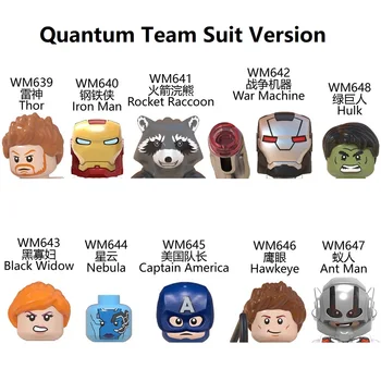 Super Hrdina Quantum Tím Vyhovovali Verzia Iron Man, Thor Vojnový Stroj Čierna Vdova Ant Man, Hulk Stavebným Mini Akcia Obrázok Hračky