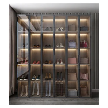 Svetlo luxusné sklenené botníku Jednoduché moderné štúdie poschodí skrinka Severská kombinácia, skrinka displej kabinetu Domácnosti košík