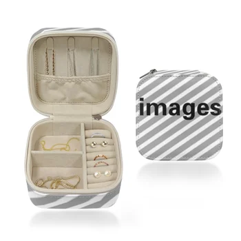 Svoj Vlastný Obraz, Tlač Prenosné Šperky Úložný Box PU Kožené Cestovné Organizátor Prípade, Náušnice, Náhrdelník Krúžok Display Box