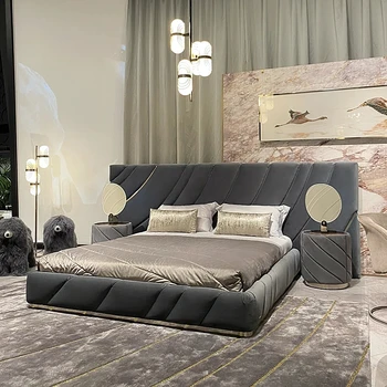 Taliansky moderný jednoduchý ľahký luxusná vila spálňa 1.8 m king bed manželská posteľ