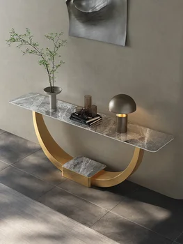 Taliansky ľahké luxusné vstupné tabuľky, moderný minimalistický, high-end chodby, tabuľky, nerezová oceľ vstup tabuľka
