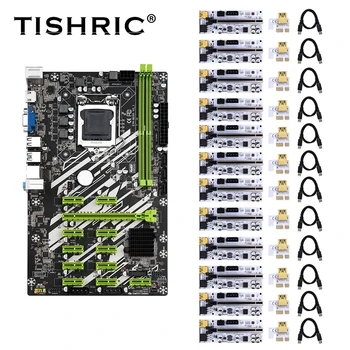TISHRIC BTC B250 Ťažba Doske CPU Slot LGA1151 DDR4 11*PCIE 1X Až 16X Adaptér S 12PCS Stúpačky 010 Pre Video Karty Baník