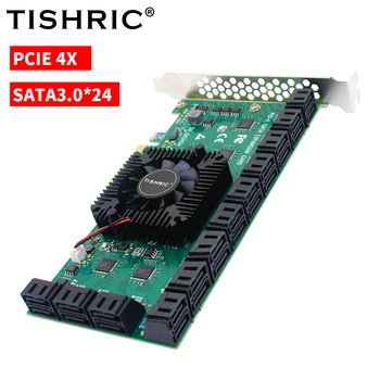 TISHRIC PCIE SATA 4X do 24 Porty SATA 3.0 PCI Express Rozširujúca Karta PCI E3.0 6Gbps Sata Controller Expansion Board Pridať Na Karty