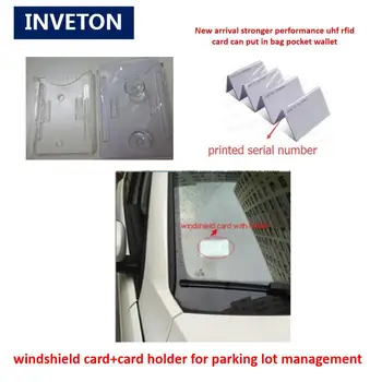 Transparentné UHF pvc parkovaciu kartu s držiteľom karty čelné sklo plasty Držiteľ reliablerfid držiteľa karty na parkovanie riadenia