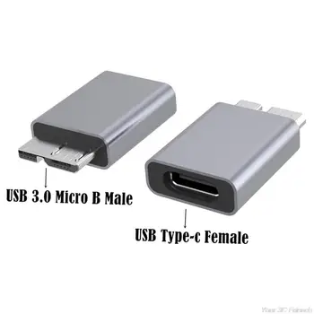 Typ-C Ženské Micro B Usb3.0 Mužskej Adaptér Konektor pre SSD Mobile Pevného Disku Rámček Hliníkový Shell D07 21 Dropshipping