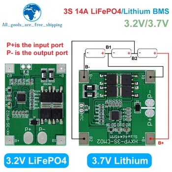 TZT 3S 9.6 V, 11.1 V 12,6 V Lifepo4 Li-ion Lipo Lítiové Batérie, Ochrana Rada 18650 BMS 14A limit 20A PCB 4 Článková Pack PCM