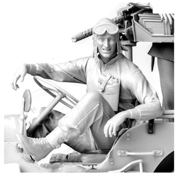 Unassambled 1/16 moderného človeka sedieť (BEZ AUTA ) Živice obrázok miniatúrny model súpravy Nevyfarbené