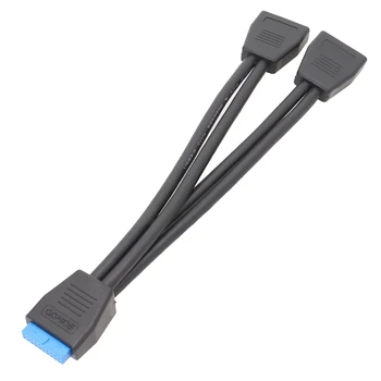 USB 3.0 19 Pin/20kolíkový Vnútorného pnutia, Hlavička 1 2 Y Splitter Kábel Adaptéra na základnej Doske