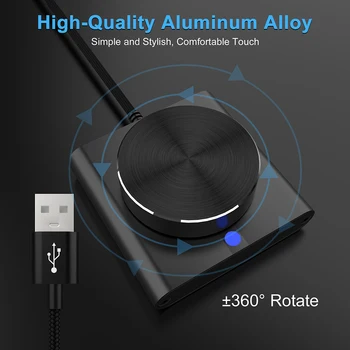 USB Počítač Radič PC Reproduktor Externých Audio Volume (Ovládací Gombík