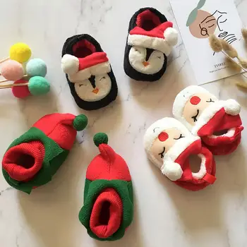 Vianoce V Teple Dieťa, Batoľa Prvé Zimné Baby Chlapci, Dievčatá Topánky 0-18 Mesiacov Vianoce Cosplay Roztomilý Kreslený Baby Soft Topánky