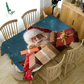 Vianočné Santa Claus Obrusy Domov Strán Pravouhlého Obrusy Svadobné Krb Škvrnám Odolný Dekoratívne Doplnky