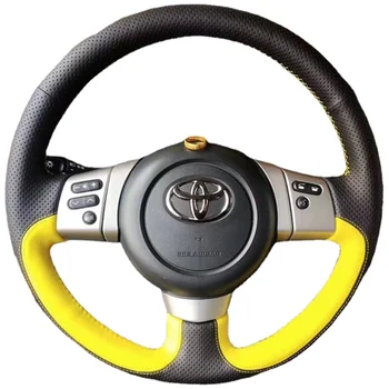 Vlastná koža semiš ručne šité volant, kryt Pre Toyota 86 FJ CRUISER 07/08/09/11/12/13 Auto rukoväť kryt