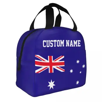 Vlastné Meno Austrália Obed Taška Chladnejšie Tote Bag Izolované Tepelnej Lunch Box Opakovane použiteľný pre Mužov, Chlapcov Dospievajúce Dievčatá Piknik Cestovné Práce