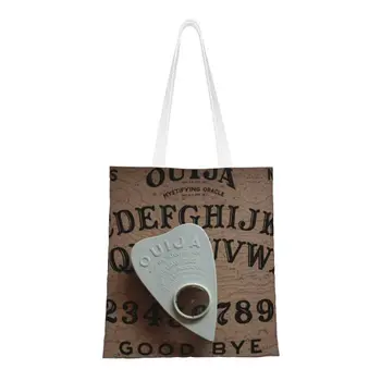 Vlastné Ouija Board Nakupovanie Plátno Tašky Ženy Recyklácie Potraviny Smrti Veštenie Shopper Tote Tašky