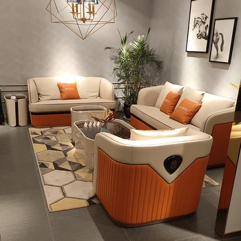 Vlastné taliansky ľahké luxusný gauč spojov postmoderných jednoduché villa model miestnosti, nábytok do obývacej izby