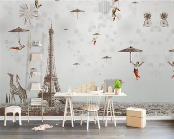 Vlastné tapetu 3d Nordic minimalistický Eiffelova Veža, TV joj stene obývacej izby, spálne, detskej izby nástenná maľba reštaurácia обои