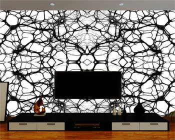 Vlastné tapetu Nordic jednoduché módy dynamické čierna linka obývacia izba TV pozadí steny abstraktné ozdobné maľovanie nástenná maľba