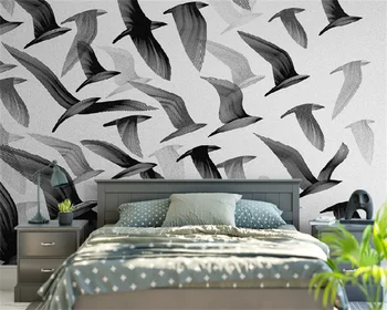 Vlastné Tapety HD Vtákov Jednoduché Nordic Modernej Obývacej Izby, Spálne, Gauč Pozadí Steny Dekoratívne Maľby nástenné Maľby Papier Peint