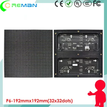 Vnútorné vysoká svietivosť 192mm x192mm 32x32 pixelov SMD3528 p6 led matrix led modul