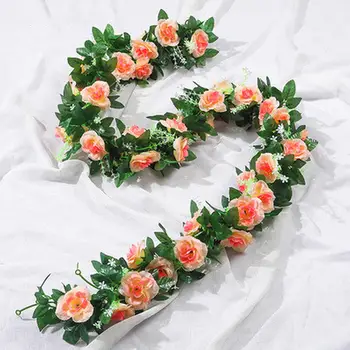Vonkajšie Umelé Kvety pre Kvetináč Simulované Rose Viniča Dekorácie, Závesné Kvetinové Vinutia Veľké Hodváb Kvetinové Aranžmány
