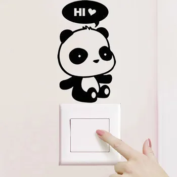 Vymeniteľné Samolepky na Stenu Nálepky Panda Tvorivé Obývacia Izba, Spálňa Notebook Stenu Náhodné Nálepky 2G