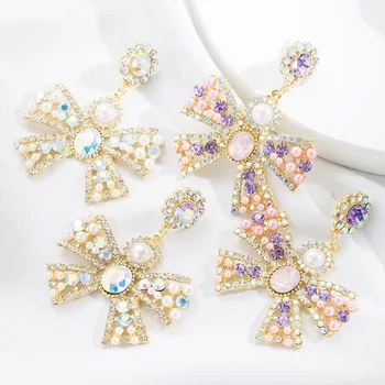 Vysoko Kvalitné Farebné Náušnice, Módne Šperky Žien Na Plný Crystal Vintage Vyhlásenie Motýľ Náušnice