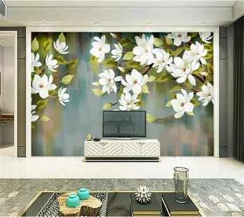 wellyu 3d Vlastnú tapetu Americký retro kvety a vtáky moderný minimalistický abstraktné pozadie stenu, dekoratívne maľby, 3d