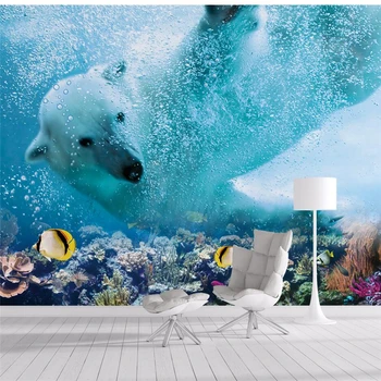 wellyu abstraktných de parede para quarto Vlastné tapetu Polar bear podmorský svet, TV steny, tapety maľby behang tapety