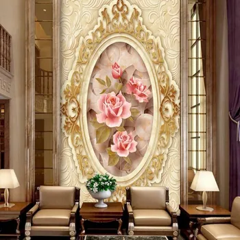 wellyu Vlastné rozsiahle nástenná maľba 3d tapeta luxusné luxusné mramorové vstupnej chodby, TV joj, tapety