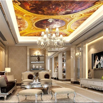 wellyu Vlastnú Tapetu 3d обои Európskej Klasickej Royal Eden Luxusná Obývacia Izba Strop tapety, Stropné Fresco tapety 3d