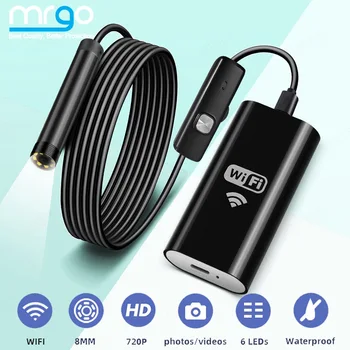 WiFi Endoskopu Kamera Mini Nepremokavé Inšpekcie Had Fotoaparát Borescope USB pre Autá HD Bezdrôtové pripojenie pre iPhone a Android Smartphone