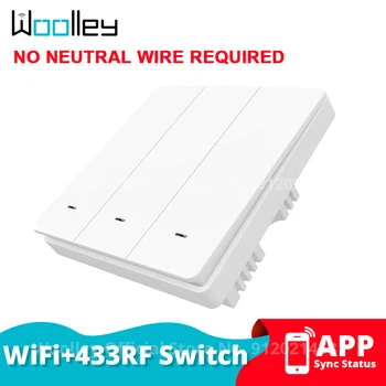 Woolley Smart Touch Prepnite položku WiFi Tlačidlo zapnutie Svetla Č Neutrálny Vodič Vyžaduje RF Diaľkové Ovládanie Smart Home Automation Modul