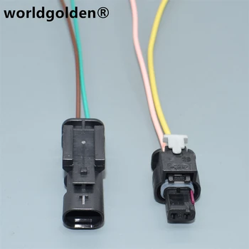 worldgolden auto 1,2 mm palivo injektor konektor drôty vplyv snímača zástrčky 0-2112986-1 1-1718643-1 Pre VW Audi 4F0973702
